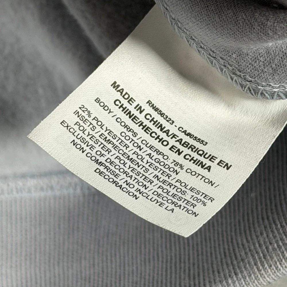 Jordan Mens XXL Grey‎ Blue Striped Raglan Crewneck Sweatshirt SP140710NIG